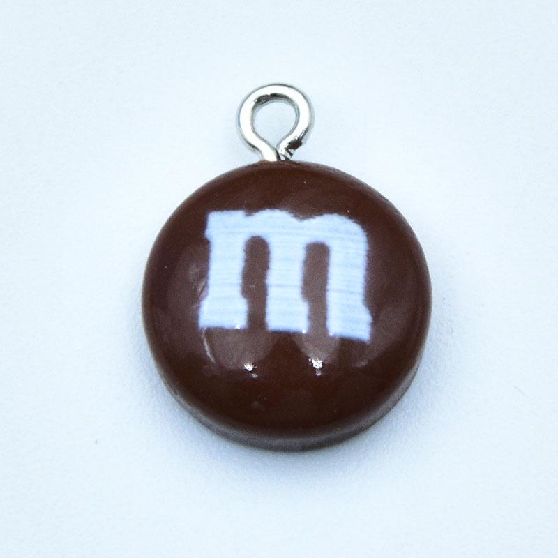 Colorful Candy Toy Ornaments: Resin M&M Chocolate Bean Earrings, Keychains, and DIY Jewelry Pendants.