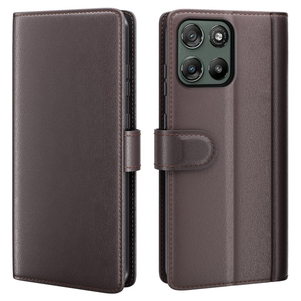 For Motorola Moto G67 Power 5G Case Genuine Split Leather Phone Cover with Wallet Stand