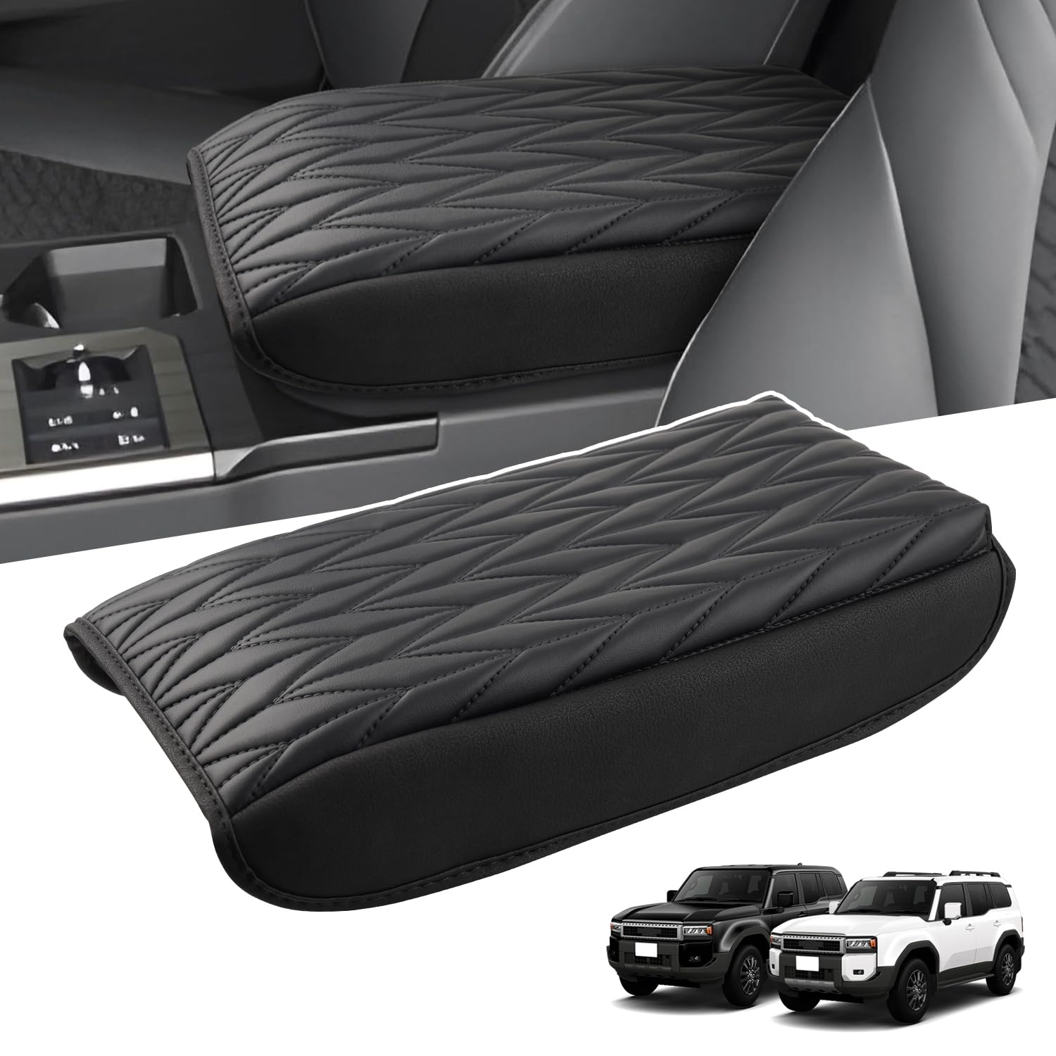 LIMSTYLE Toyota New Land Cruiser 250 Armrest Cover Armrest Cushion Land Cruiser 250 Armrest Pad Console Box Protection TRJ250W GDJ250W Model Elbow