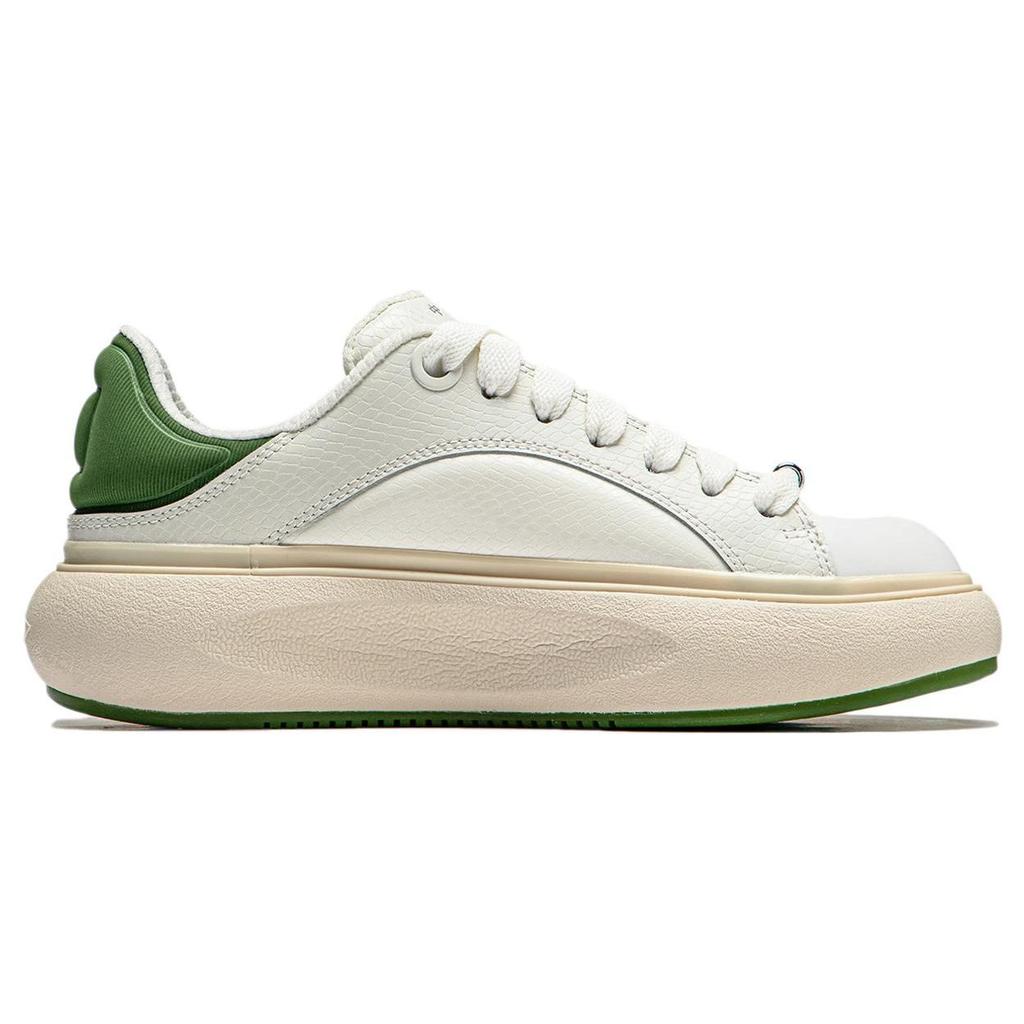Li Ning Cloud Travel C4D Wszechstronne Wygodne Antypoślizgowe Niskie Buty Casual Damskie Biało-Zielone AZGU038-3