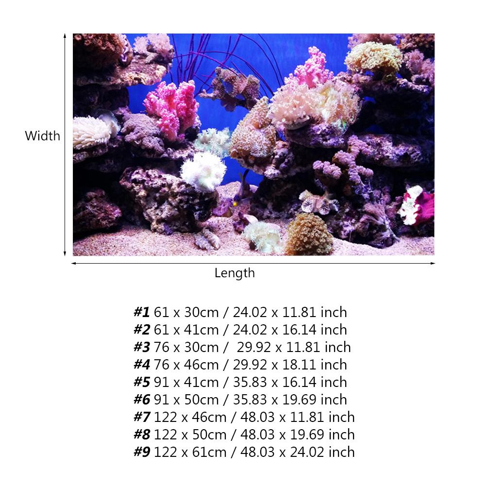 3D Effect Adhesive Coral Seaworld Poster for Aquarium Fish Tank Decoration