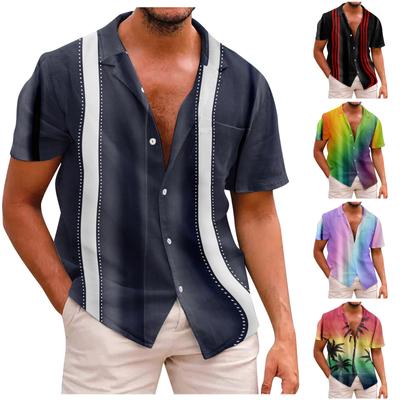 Short Sleeve Button Shirt Men'S Casual Short Sleeve Shirt Loose Shirt With Pocket