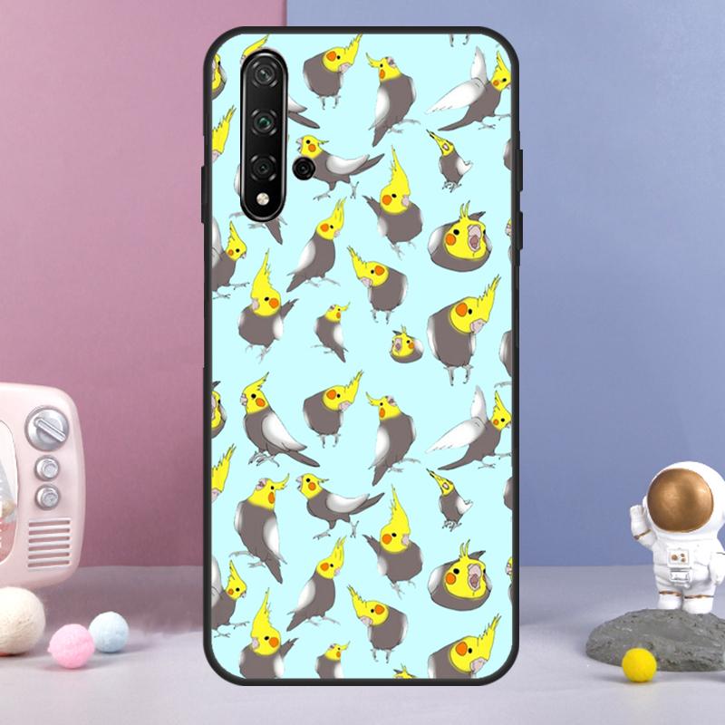 

Cartoon Cockatiel Collage For Huawei Nova 9 10 SE 3i 7i 8i 11i 12i Y60 Y61 Y70 Y72 Y73 Y90 Y91 P20 P30 P40 Lite Case Huawei P40 Lite 4G