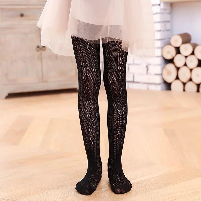 Kids Sunflower Tights For Girls Mesh Thin Baby Girl Tights Fashion Pantyhose Cotton Solid Soft Princess Summer Leggings 3-13Years