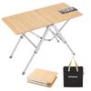 KingCamp Folding Table Bamboo 3-Level Adjustable 50kg Capacity (90 X 50 X 36/50/60 Cm)
