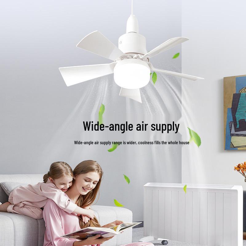 2024 Small Ceiling Fan Light with Removable Blades, E27 Base - Ideal for Bedrooms and Living Rooms