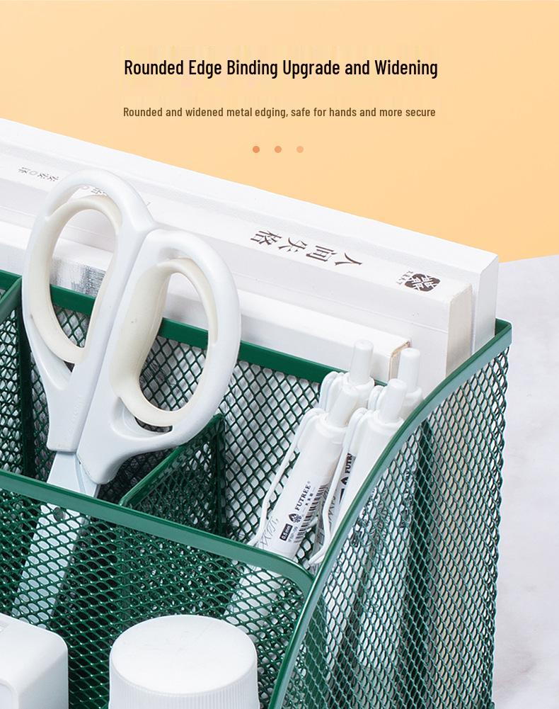 Porte-stylo métallique multifonctionnel de bureau avec tiroir – Organiseur de papeterie créatif et mignon pour bureau et étudiant