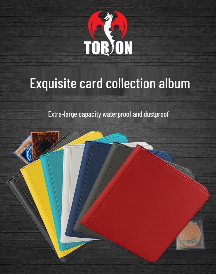 Pokémon & Magia: Pasta de Cartas de Couro PU com 12 Bolsos para The Gathering - Capacidade para 480 Cartas