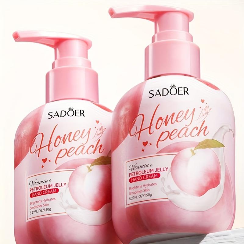 150g Pfirsich Handcreme, Reich an Glycerin, Pfirsichextrakt und Hyaluronsäure, Feuchtigkeitsspendende und nicht fettende nährende Handcreme