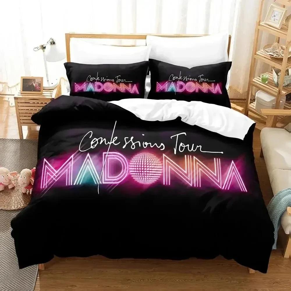 

Постельное белье Madonna Confessions Tour 3D-печать Подходит для спальни Комплект с пододеяльником и наволочками Детский домашний текстиль EU Single(135*200cm)3pcs