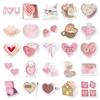 50 Heart-Shaped Ins Style Stickers: Cartoon Fresh Girly Heart for DIY Journaling, Helmets, Water Bottles