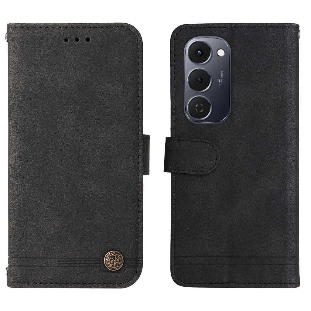 For TECNO Spark 40 Pro+ 4G Leather Wallet Cases Skin Touch Phone Cover Stand with Strap