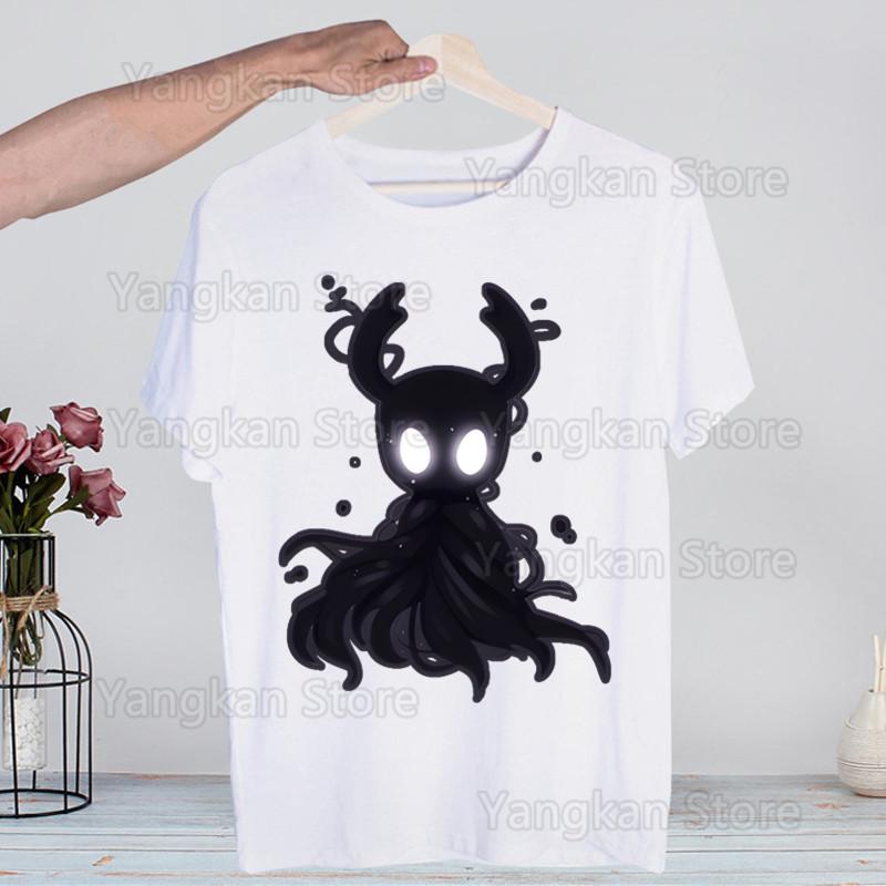 Hollow Knight Ghost Knight Game Skull T Shirt Fashion Tshirt Summer Mens Novelty Short Sleeve T-shirt Men Funny Tops