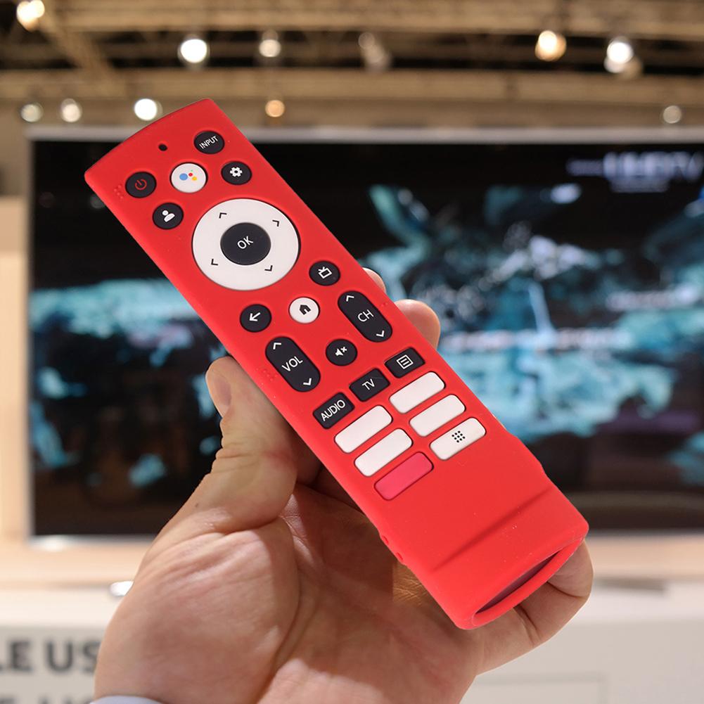 Silicone Case Anti Slip Remote Control Case with Removal Lanyard TV Remote Control Case Cover for Hisense Voice Remote ERF3V90H