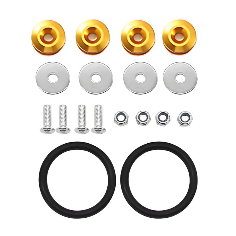 Multiple Colors Universal Front Rear Bumper Trunk Quick Release Fastener Kit with Release Tabs and O-Ring For Racing Drifting