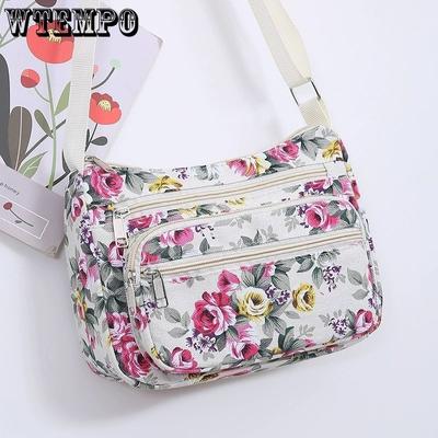 Nylon Crossbody Bag Shoulder Bag Printed Women's Bag Canvas Mom Bag Middle Aged Oxford Cloth Bag