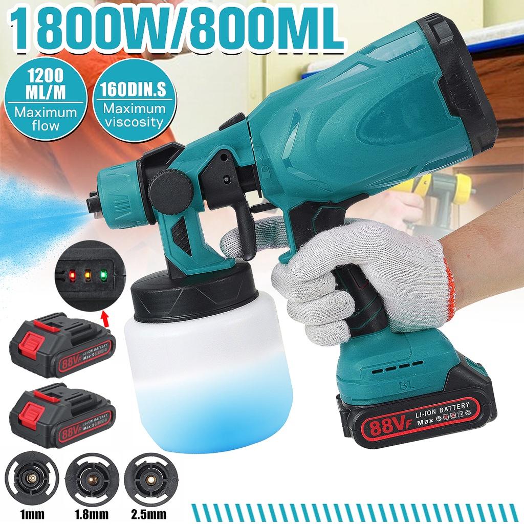

88vf 800мл Электрические краскопульты 18В Перезаряжаемые краскопульты Аппликатор DIY Домашние поделки С 3 насадками 120Вт 1 * battery красный