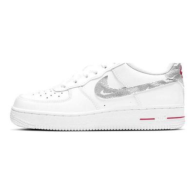 נעלי סניקרס לילדים Air Force 1 Low GS לבן אדום אוניברסיטאי שחור DJ4625-100