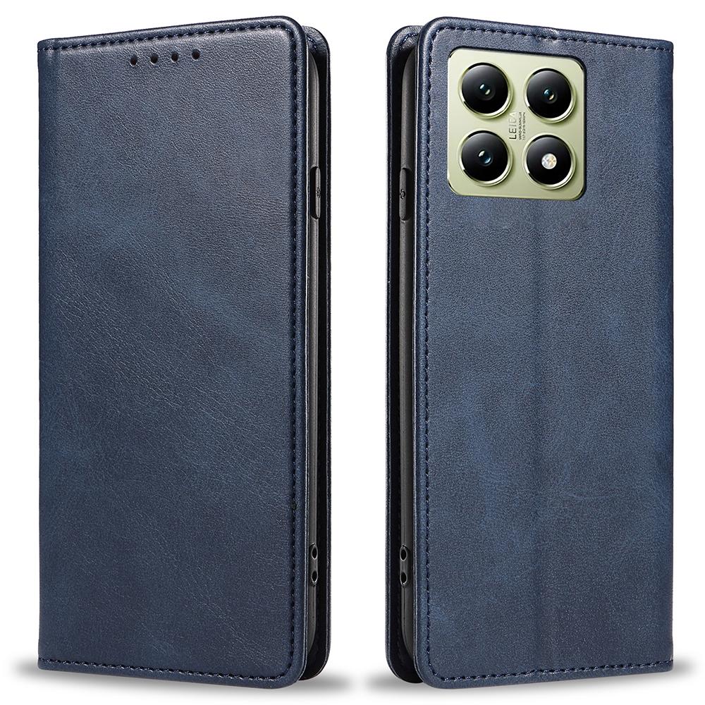 For Xiaomi 14T Case Strong Magnetic PU Leather Phone Cover Calf Texture
