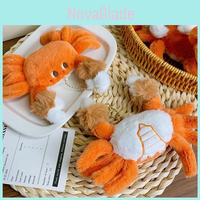 Plüsch-Krebs-Schlüsselanhänger aus weichem Kurzflor-Material für Kinder und Erwachsene