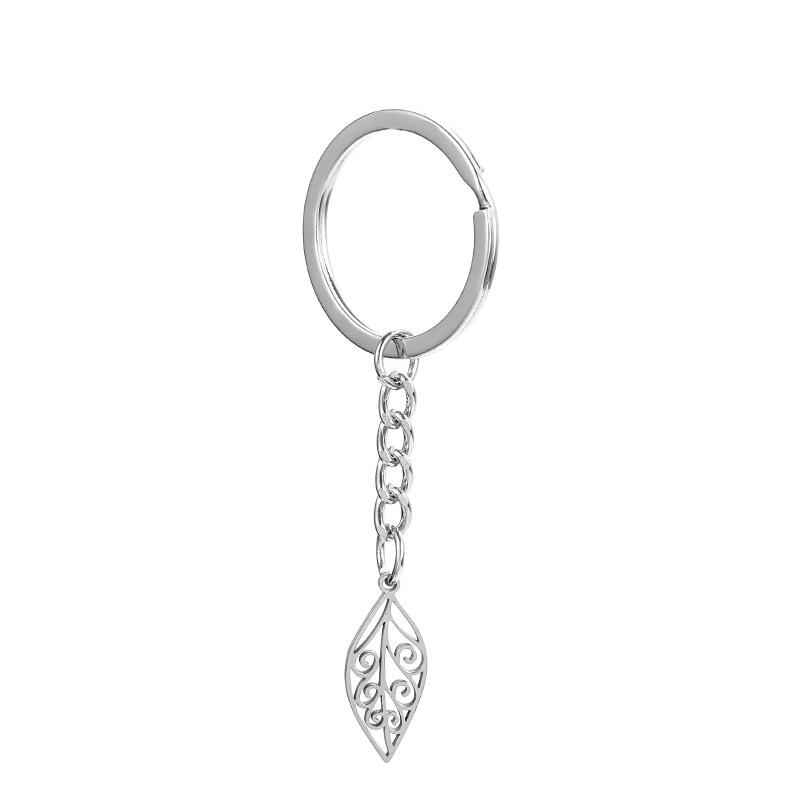 

Bird Leaf Couple Stainless Steel Keychain Cute Natural Design Fashion Animal Pendant Practical Daily Gift