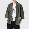Mens Chinese Style Cotton Tang Suit Embroidery Kimono Cardigan Coat
