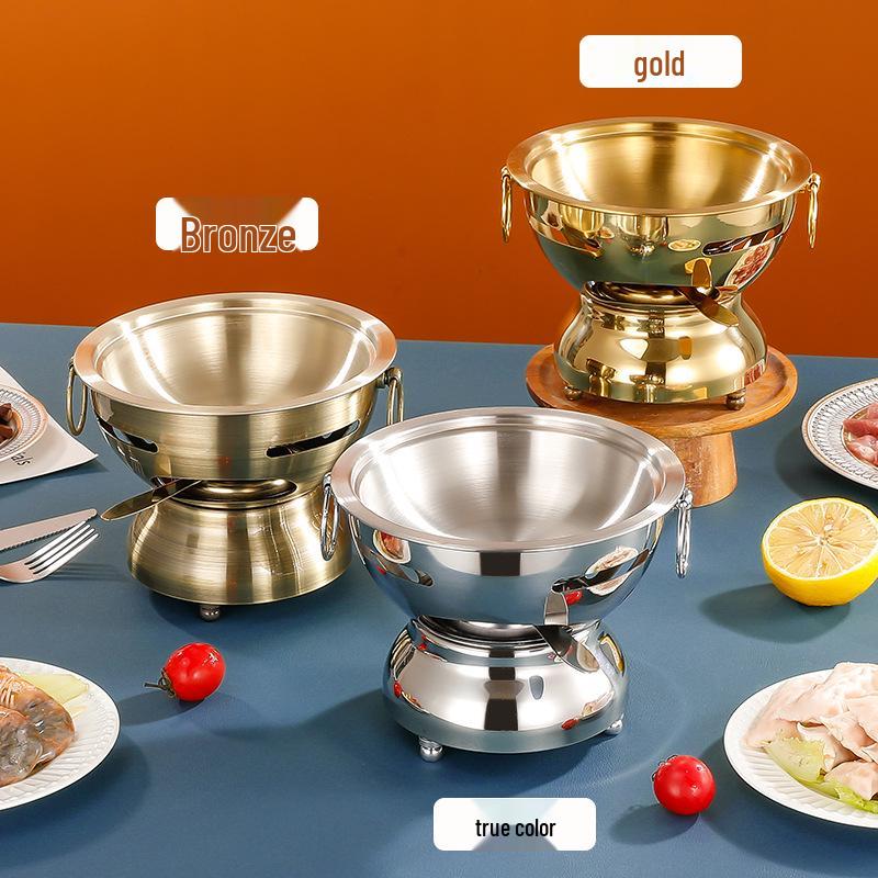 304 Stainless Steel Single-Serving Hot Pot for Shabu Shabu