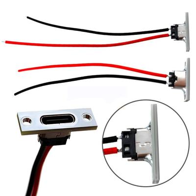 Prise USB 2 broches Port de données de charge Type-C Port de charge étanche Ligne à bande 2P Point de soudure Connecteur femelle Jack