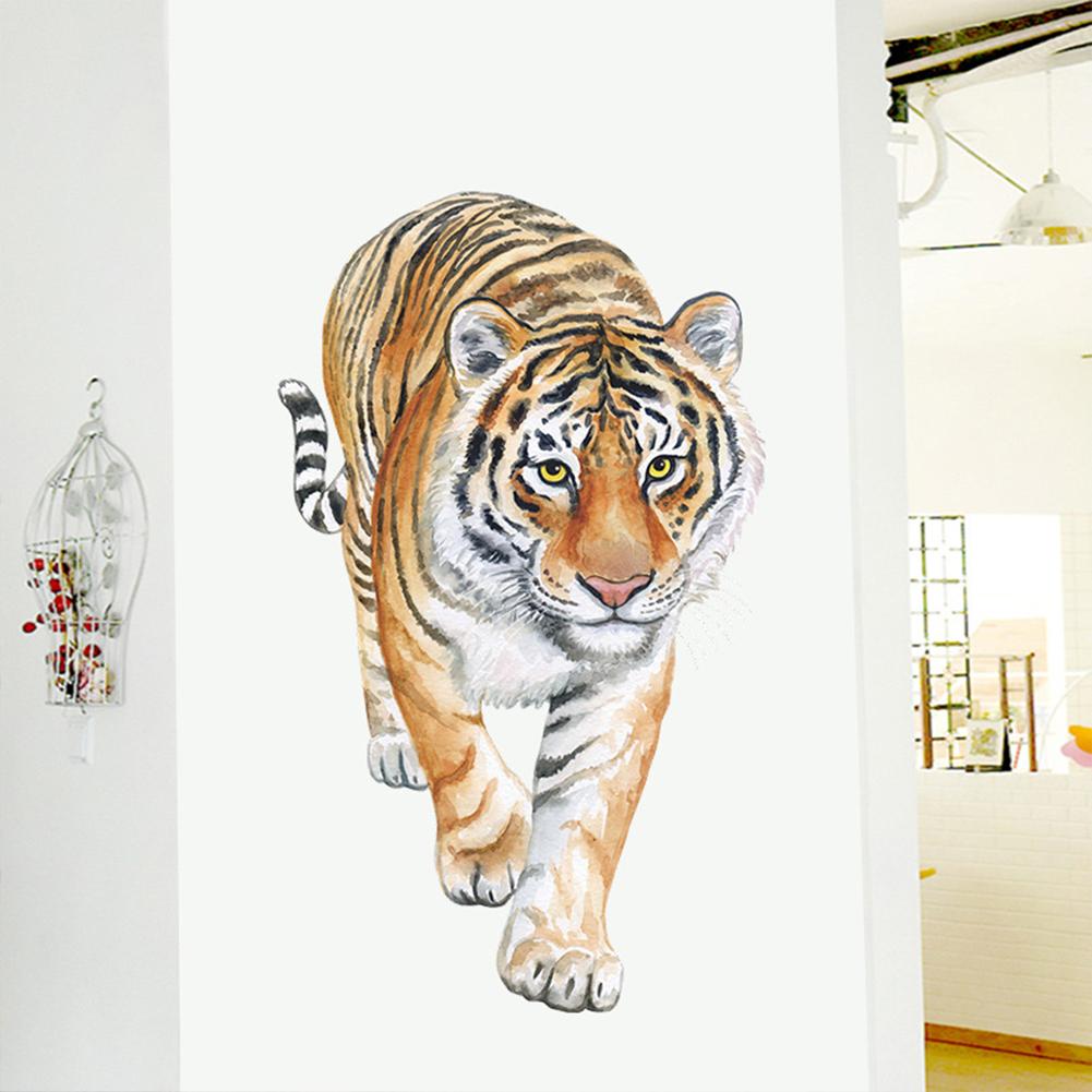 Tiger Print Wall Sticker Bedroom Kindergarten Entrance Wall Background Decoration