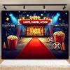 Filmabend-Hintergrundbanner - Eine vielseitige Polyesterdekoration, geeignet für Hochzeiten, Geburtstage und andere Anlässe