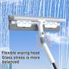 2-in-1 Telescopic Glass Wiper Multi-Functional 180° Ratation with Scraper Mop for Bathroom Outdoor Extended Window Cleaning Tool