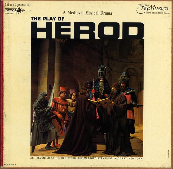 LP Record NEW YORK PRO MUSICA , NOAH GREENBER - The Play Of Herod DXA187 Decca 1965 UK Soundtracks & Musicals Used