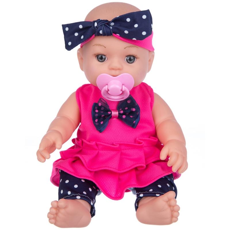 12'' Reborn Lifelike Toy Figure Interaction Toy Full Body Vinyl Simulation Baby Bath for Doll that Look Real for w/ Eyes