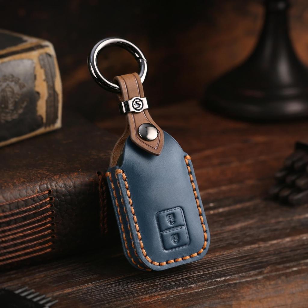 Suzuki Jimny Nodoma JC74W Key Front New Jimny 64 Spacia Custom Key XBEE Genuine Leather Smart Key Custom Dress Up Blue 2 [smasol] Cover, End, Series,