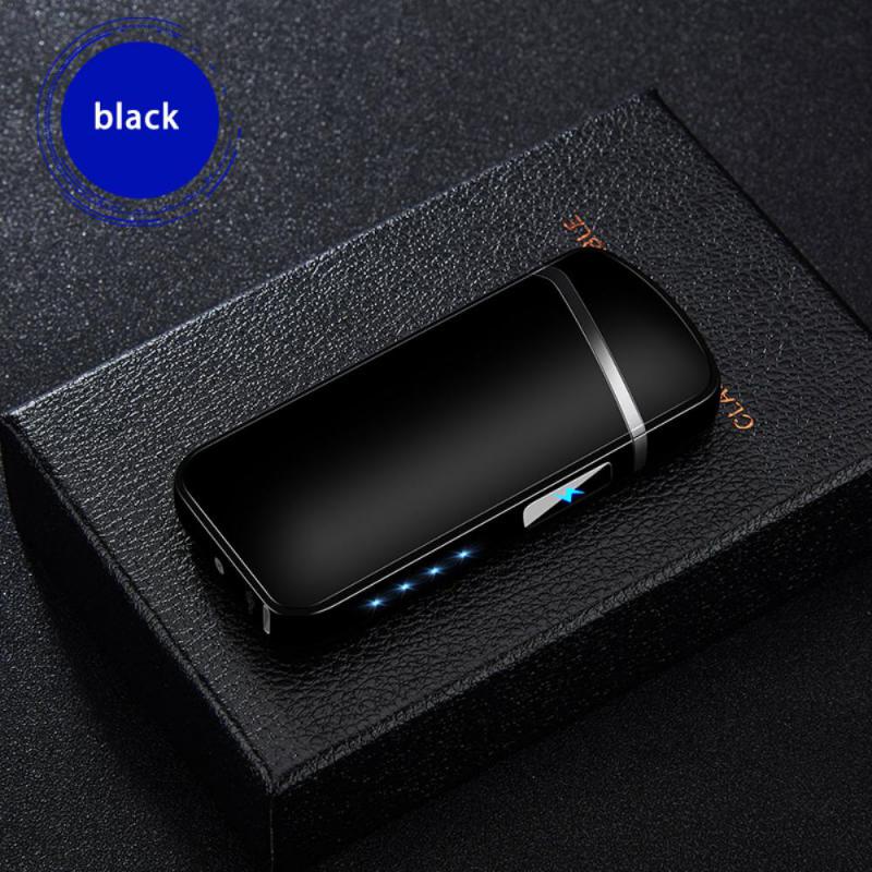 LCD Touch Switch Dual Arc Electric Lighter With Battery Display Wind-Resistant USB Rechargeable Lighter Accessories Lighter