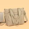 Borsa Tote Impermeabile in Nylon da Donna Grande Capacità Borsa a Tracolla/Spalla con Tasche Multiple