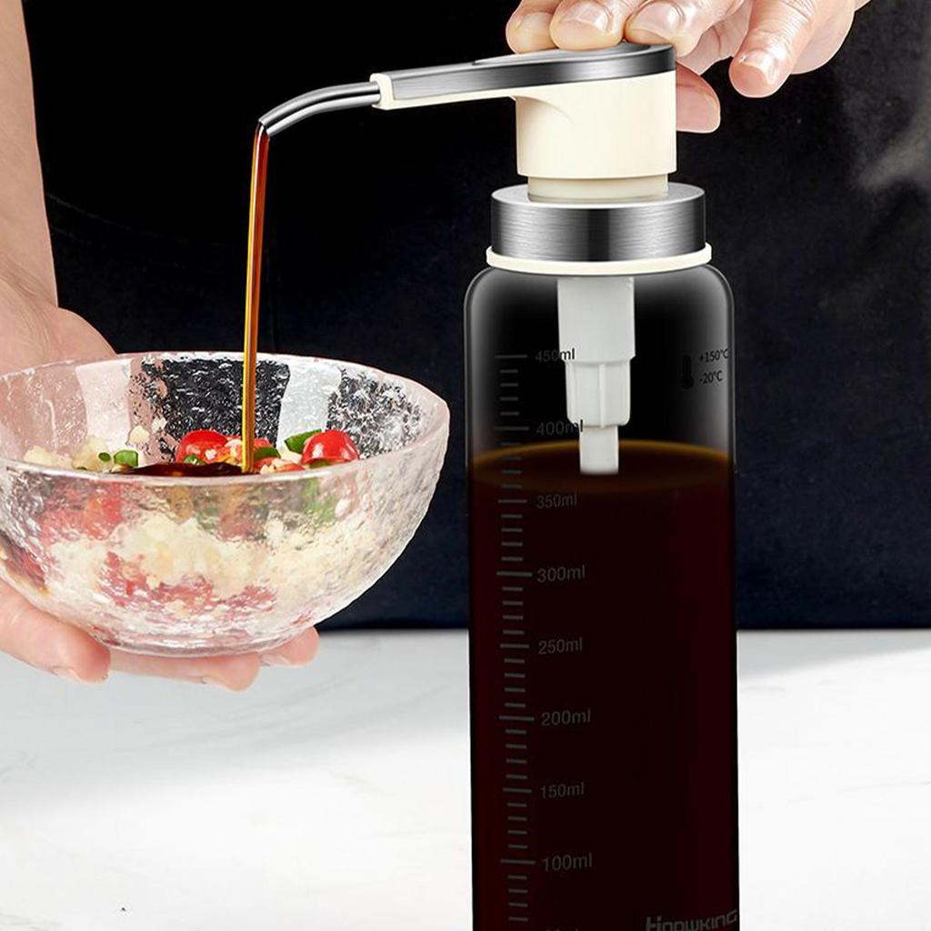 Press Type Honey Bottle High Borosilicate Glass No Drip Syrup Dispenser Coffee Syrup Dispenser Kitchen Tool Container