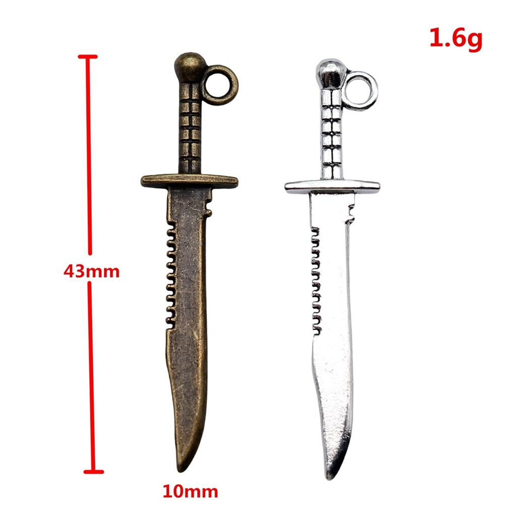 Anime Charms Multi Color Medieval Sword Pendants For Fantasy Warrior Themed Jewelry