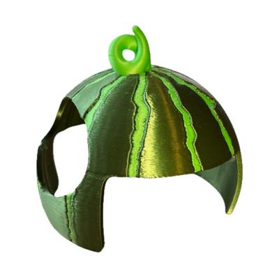 Cute Watermelon Cat Hat 3D Printed Cat Cap with Ear Holes Funny Watermelon Cap for Cats Party Costume Photo Shoots