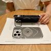 Luxury Hollow Heat Dissipation Magnetic Phone Case for iPhone 16 15 14 13 Pro max Camera Folding Stand Cover