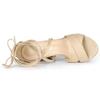 Allegra K Women's Lace-Up Sandals with Crisscross Front and Block Heel, Beige, Size 23.5cm
