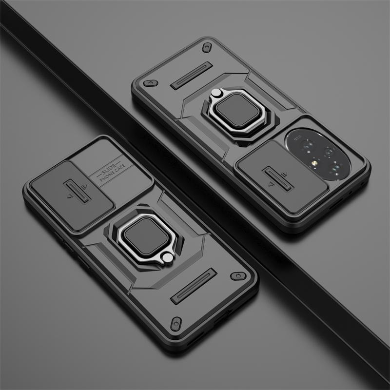 For Honor 200 Case Cover Honor 200 Capas Shockproof PC Back Phone Bumper Slide Lens Ring Holder Fundas Huawei Honor 200 Honor200