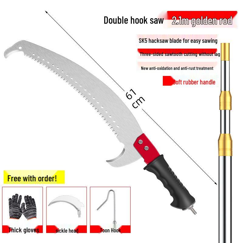 Telescopic Pole Saw: Long Reach Pruner for High Branches and Tree Cutting.