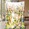 Kittens and Roses Romance Theme blanket Lightweight Warm Flannel Blanket Decorative Throw Blanket for Home Decoration