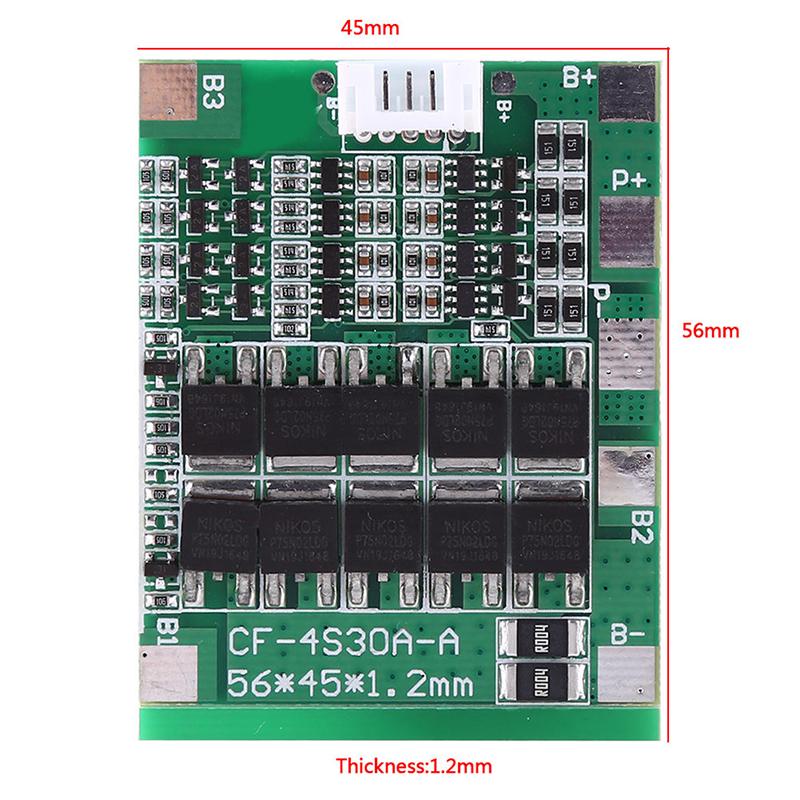 

4S 14.8V 30A Bms Pcb Protection Board 18650 Li-Ion Battery Cell Balance