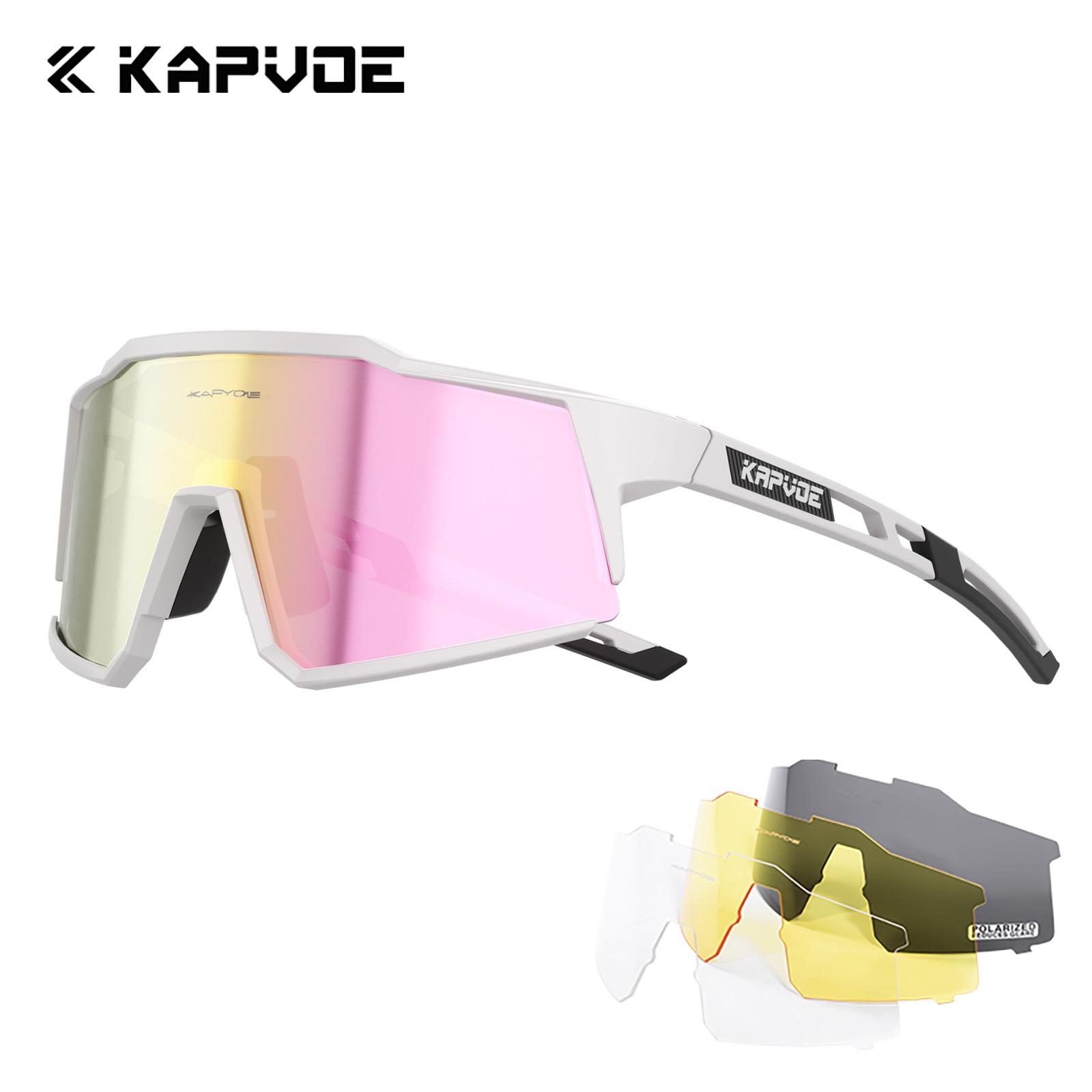 Kapvoe 4LENS Hiking Eyewear Cycling Glasses Bike Sunglasses UV400 Cycling Sunglasses for Man Bicycle Outdoor MTB Goggles