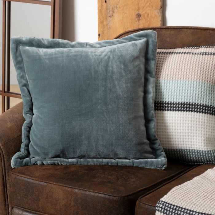 Coussin "Cuddly" 38 x 58 cm et 53 x 53 cm flanelle 550 g - Cuddly Bleu - Coussin 53 x 53 cm