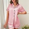Pod Ice Silk Pajamas Human Cotton Short Sleeves Solid Color Loungewear Loose Set Milk Silk Comfortable Loungewear