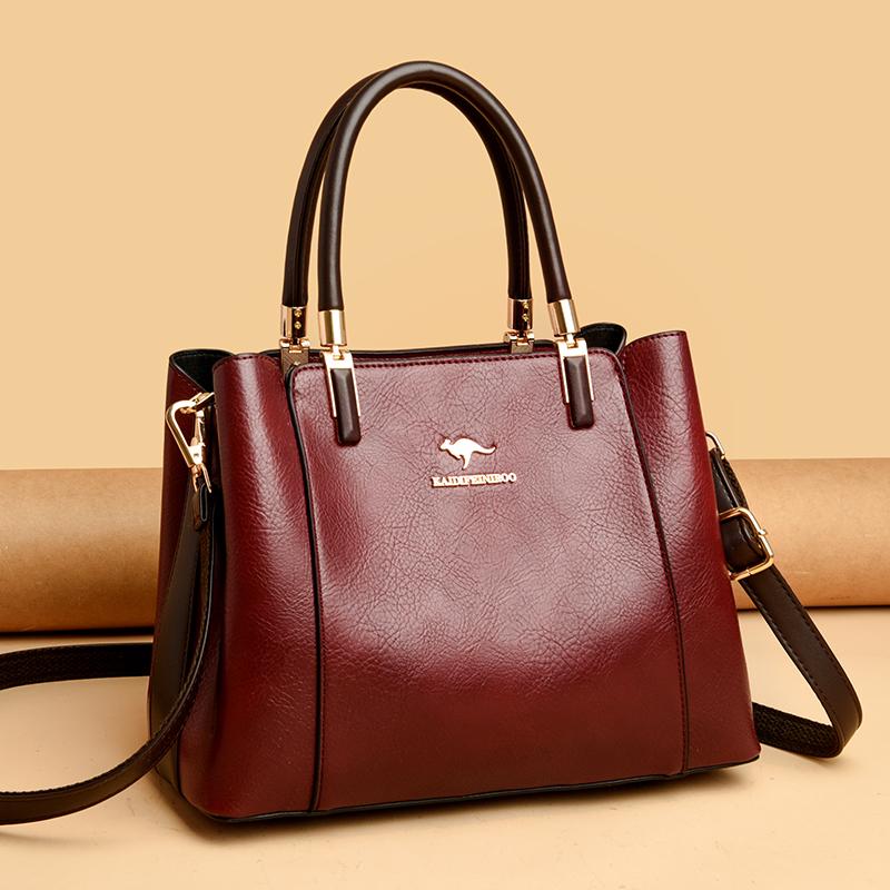 Large Capacity 3 Layer Design Women's Handbags Designer Shoulder Crossbody Bags High Quality PU Leather Ladies Casual Tote Bag