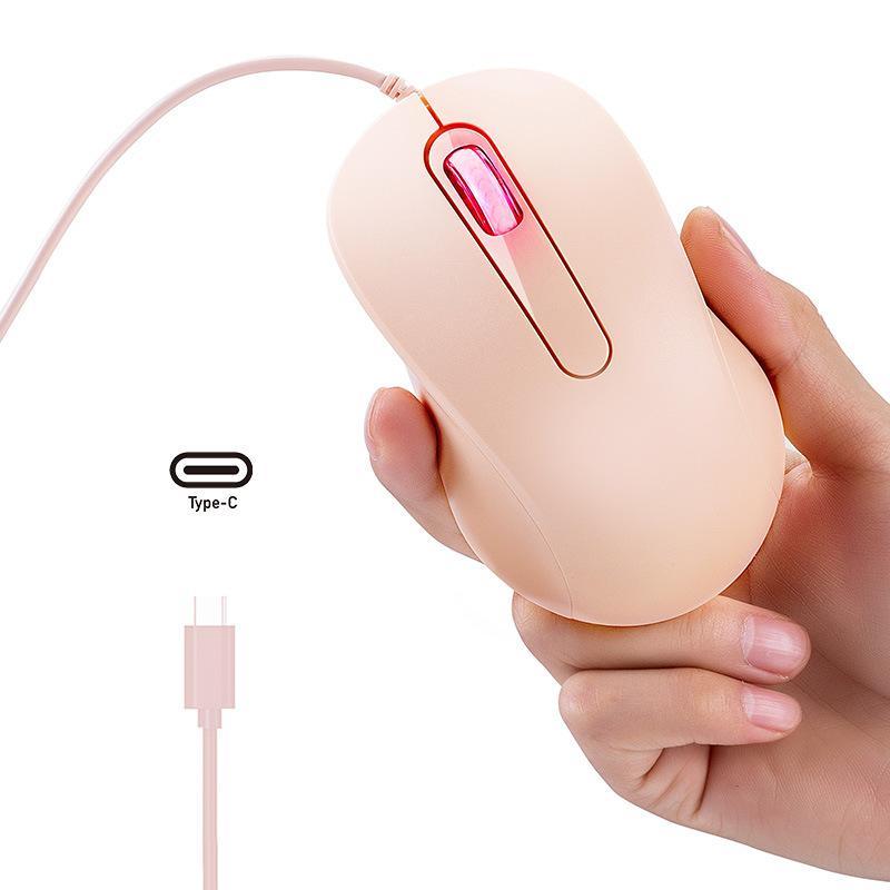 Usb C Wired Mouse Silent Click 1000Dpi Type-C Mouse For Laptop/Tablet/Phone Compatible With /Windows/Android Plug And Play